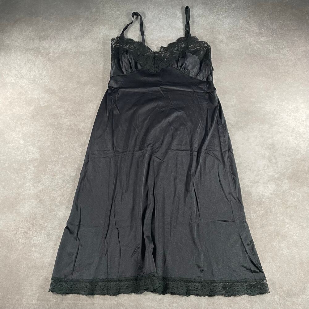 Vintage Women’s Y2K Black Satin Nightgown Dress Small